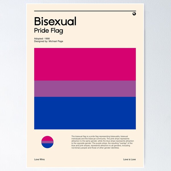Item preview, Bisexual Pride Flag (Pride flag poster) designed and sold by RabbitK.
