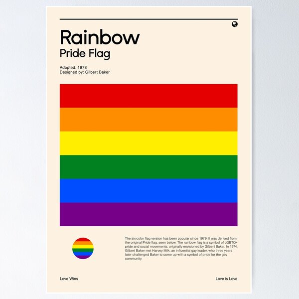 Item preview, Rainbow Pride Flag (Pride flag poster) designed and sold by RabbitK.
