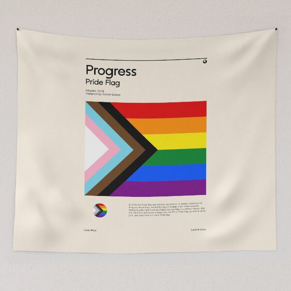 Item preview, Progress Pride Flag (Pride flag poster) designed and sold by RabbitK.