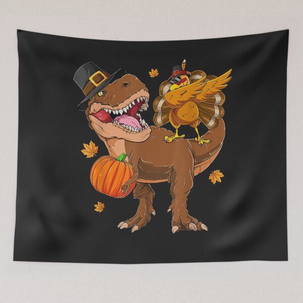 Item preview, Dinosaur Thanksgiving Day Turkey Saurus T rex Turkey Pilgrim designed and sold by William Parker.