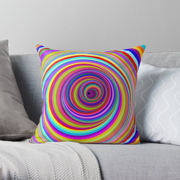 Hypnotic Psychedelic Vertigo Hole Throw Pillow