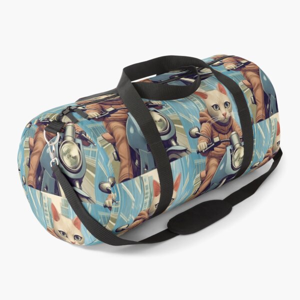 Item preview, A White Cat riding a Blue Scooter Scooter in a Blue City designed and sold by TheTrendsDesk.