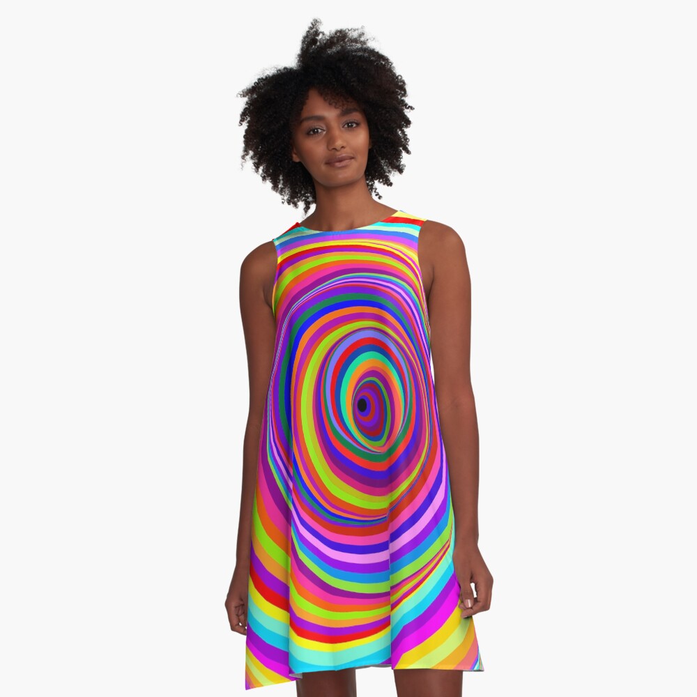 Hypnotic Psychedelic Vertigo Hole A-Line Dress