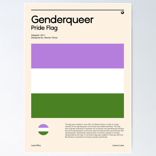Item preview, Genderqueer Pride Flag (Pride flag poster) designed and sold by RabbitK.