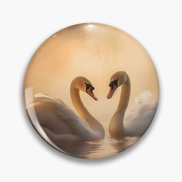 Item preview, 2 swans of misty lake, National Geographic photography, canvas printf designed and sold by aiartbay.