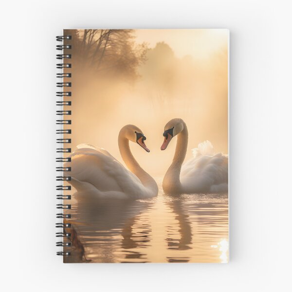 Item preview, 2 swans of misty lake, National Geographic photography, canvas printf designed and sold by aiartbay.