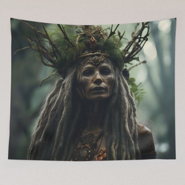 Item preview, Old Shaman Lady 1 designed and sold by Red Witch Art.
