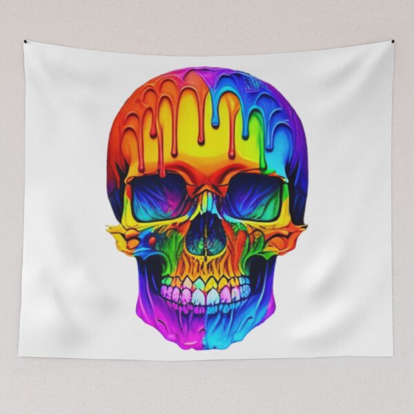 Item preview, A multi-colored paint dripping skull designed and sold by 3DogKnight.