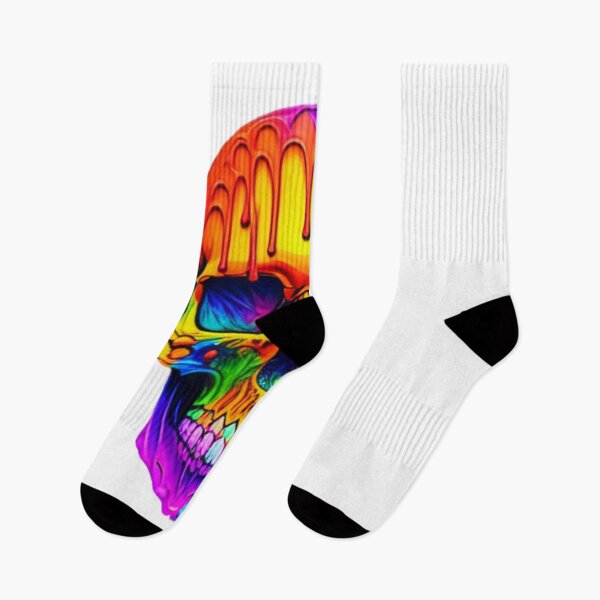 Item preview, A multi-colored paint dripping skull designed and sold by 3DogKnight.
