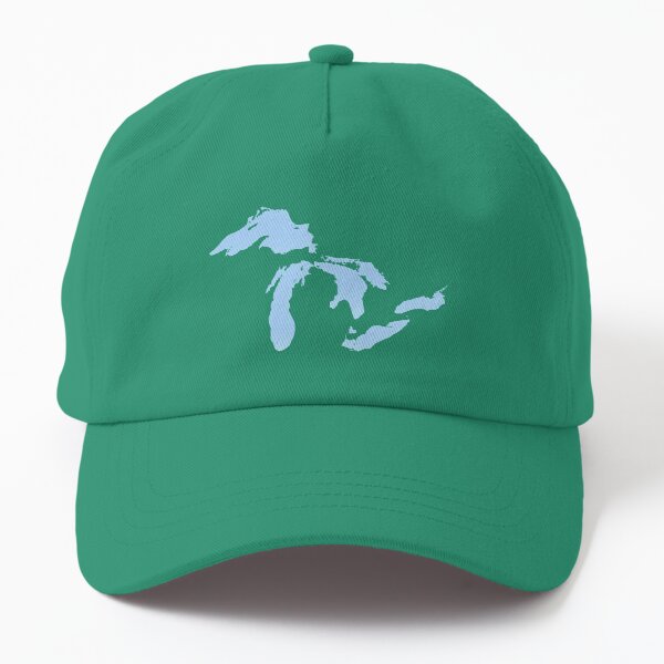 Aperçu de l'œuvre Carte minimaliste propre des Grands Lacs IYKYK Canada USA bleu clair créée et vendue par aidaslocalloves.