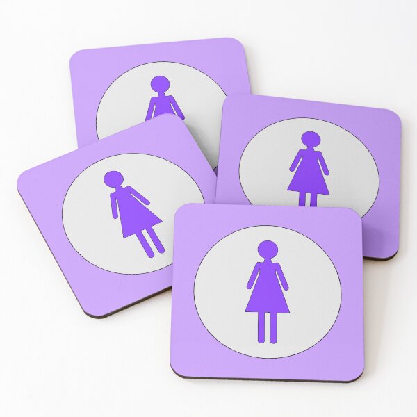 Item preview, Woman, Purple Stencil Woman, on Light Grey Circle with Black Trim designed and sold by AASparksDesigns.