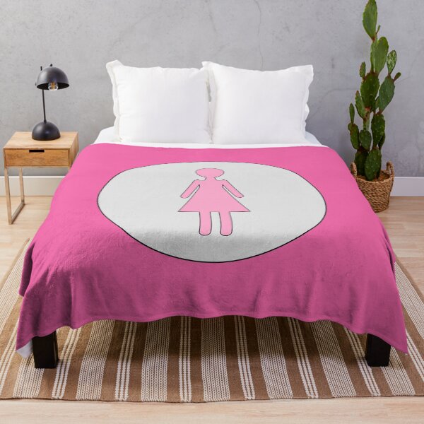 Item preview, Woman, Pastel Pink Stencil Woman, on Light Grey Circle with Black Trim designed and sold by AASparksDesigns.