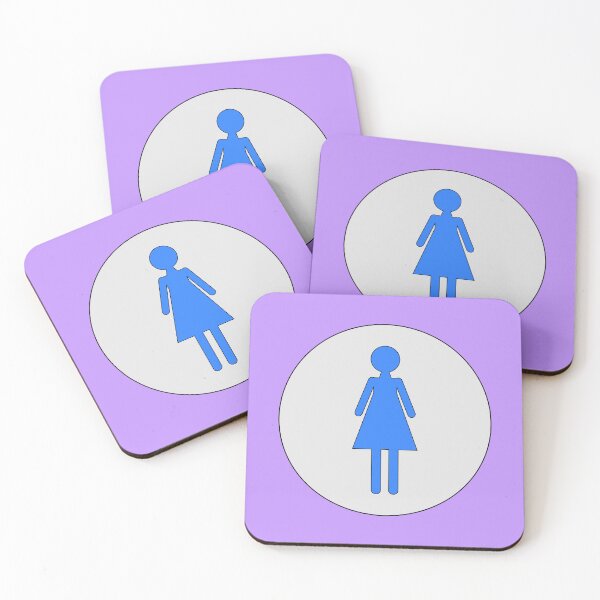 Item preview, Woman, Blue Stencil Woman, on Light Grey Circle with Black Trim designed and sold by AASparksDesigns.