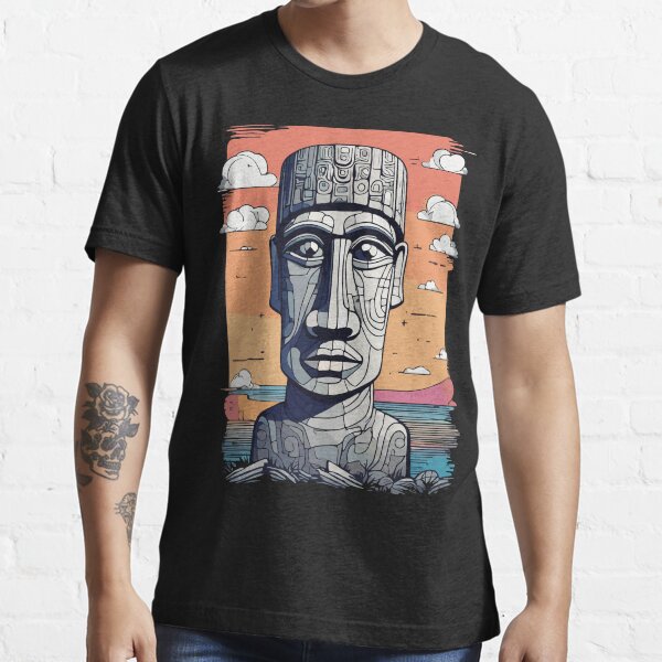 Easter Island Heads T-Shirts, Easter Island T-Shirts, Moai T-Shirts,  Archaic T-Shirts, Spiritual Connection T-Shirts, Moai Emoji T-Shirts  Sticker for Sale by urbantod