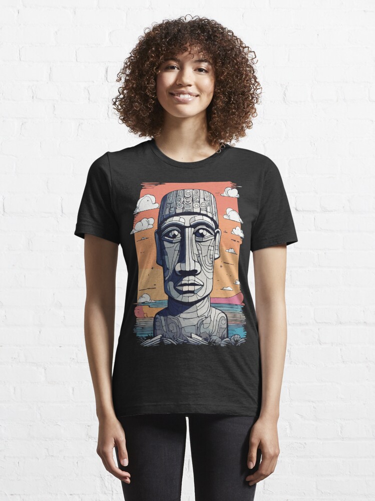 Easter Island Heads T-Shirts, Easter Island T-Shirts, Moai T-Shirts,  Archaic T-Shirts, Spiritual Connection T-Shirts, Moai Emoji T-Shirts  Essential T-Shirt for Sale by urbantod