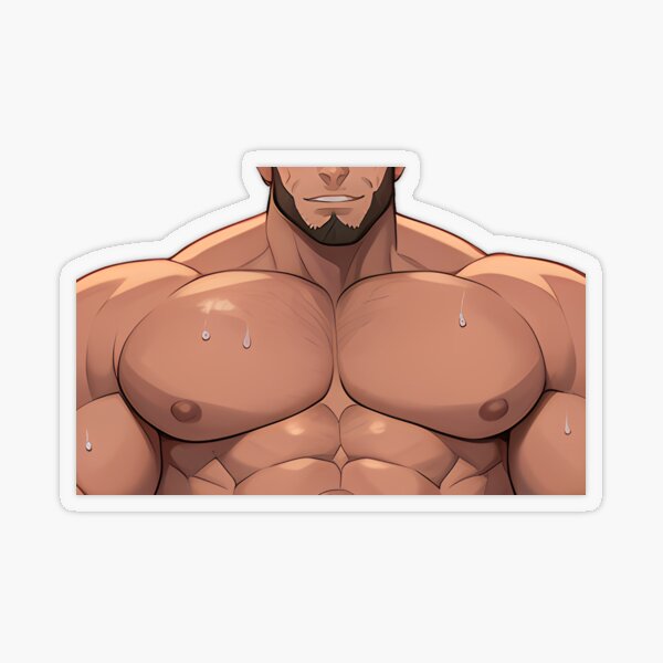 Muscular Anime Guy Sticker for Sale by baraclub