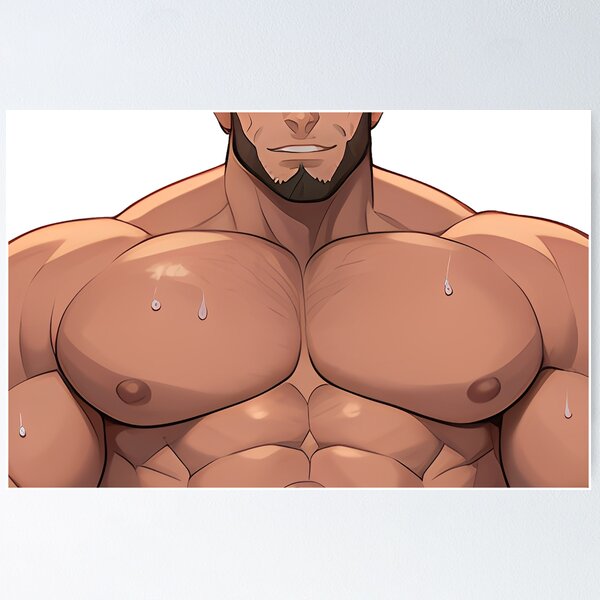 Muscular Anime Boy Poster for Sale by baraclub