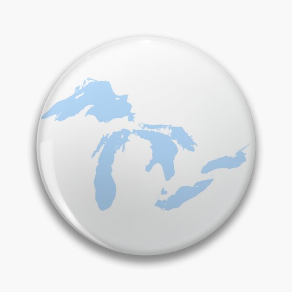 Item preview, IYKYK minimalist Great Lakes clean map Canada USA light blue outlined designed and sold by aidaslocalloves.