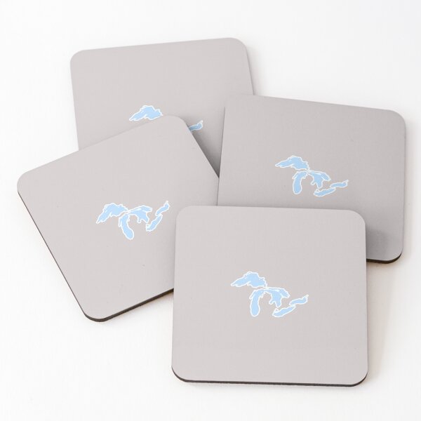 Item preview, IYKYK minimalist Great Lakes clean map Canada USA light blue outlined designed and sold by aidaslocalloves.