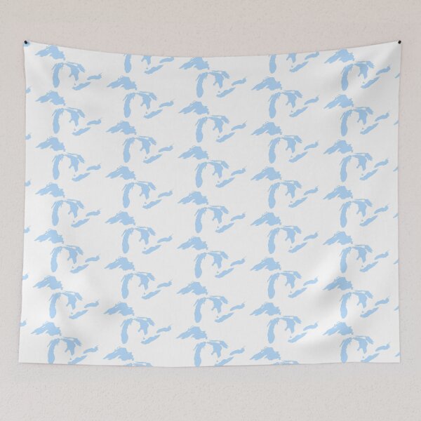 Item preview, IYKYK minimalist Great Lakes clean map Canada USA light blue outlined designed and sold by aidaslocalloves.