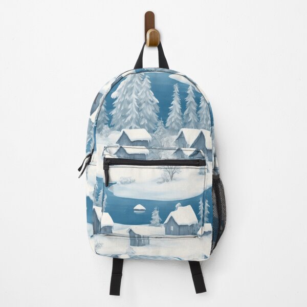 Item preview, Snowy landscape, ice fishing huts designed and sold by CoolPixels.