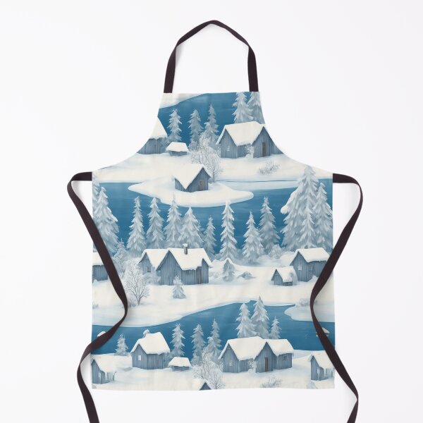 Item preview, Snowy landscape, ice fishing huts designed and sold by CoolPixels.