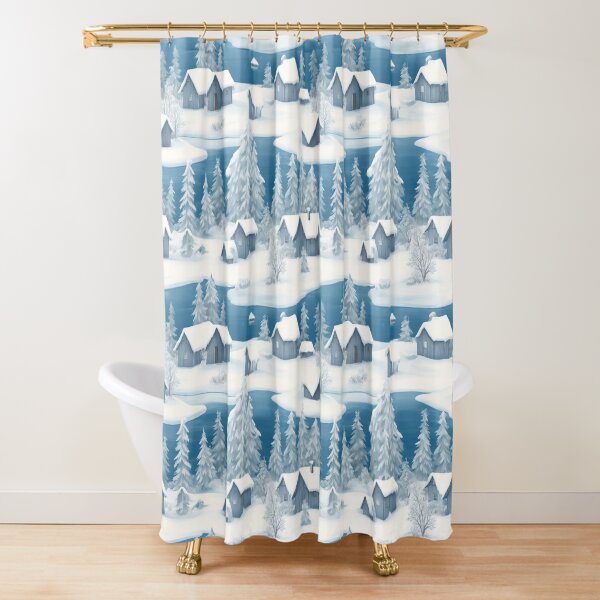 Item preview, Snowy landscape, ice fishing huts designed and sold by CoolPixels.