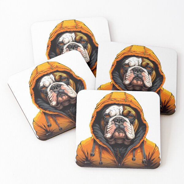 Item preview, Sudadera con capucha naranja Bulldog Inglés Gangsta designed and sold by jaredmcwhae.