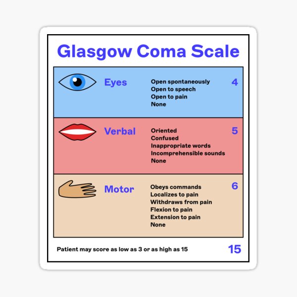 Item preview, Glasgow Coma Scale - Reference Card designed and sold by Alec Morgana.