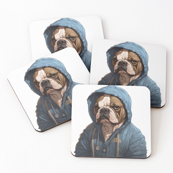 Item preview, Sudadera con capucha azul Bulldog Inglés Gangsta designed and sold by jaredmcwhae.