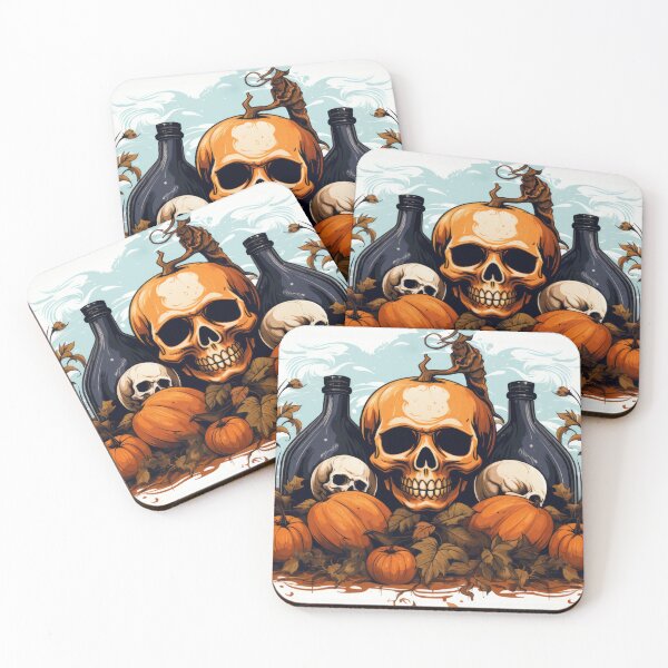 Item preview, Halloween - Vintage Skulls-pumpkins and moonshine designed and sold by DigitlEmporium.