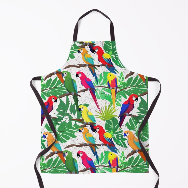 Item preview, parrots colorful perched on branches and leaves designed and sold by PopProArt.