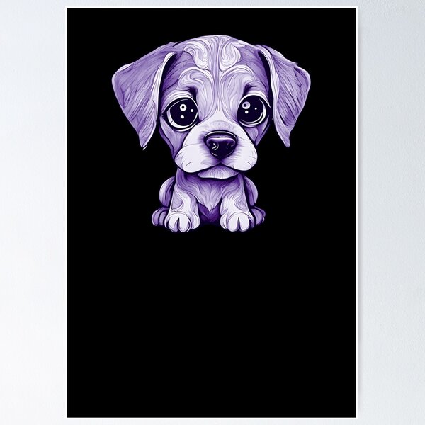 Item preview, Cute Dog With Big Ears - Indigo designed and sold by Soulemotion.