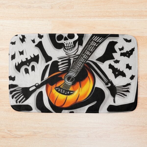 Item preview, Halloween with Skeleton and Pumpkin Guitar designed and sold by JackFreestone.