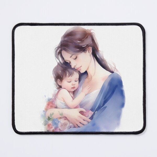 Item preview, Breastfeeding mother, Breastfeeding Baby and mom closing eyes, watercolor Poster designed and sold by SweetEvolution.