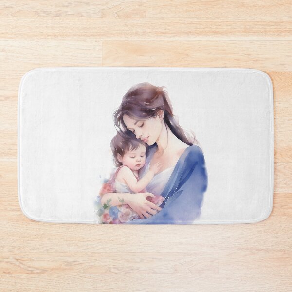 Item preview, Breastfeeding mother, Breastfeeding Baby and mom closing eyes, watercolor Poster designed and sold by SweetEvolution.