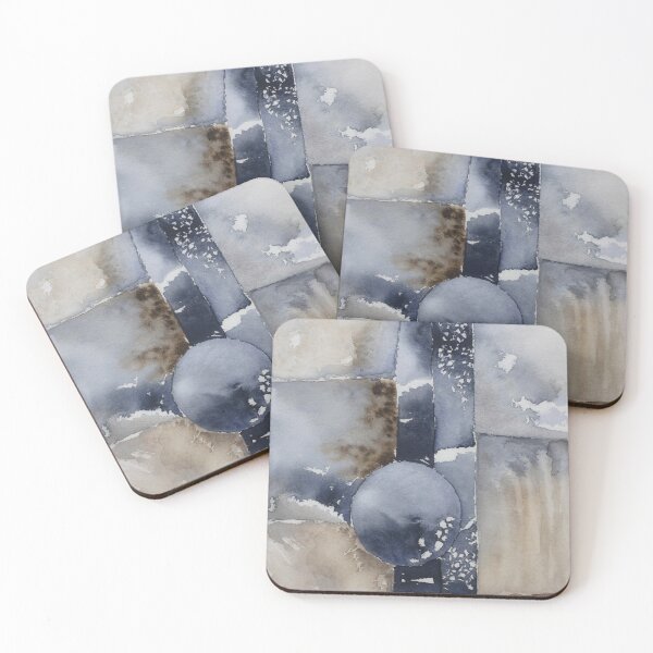 Item preview, Blue brown watercolor abstract  designed and sold by ElaSzczepaniak.