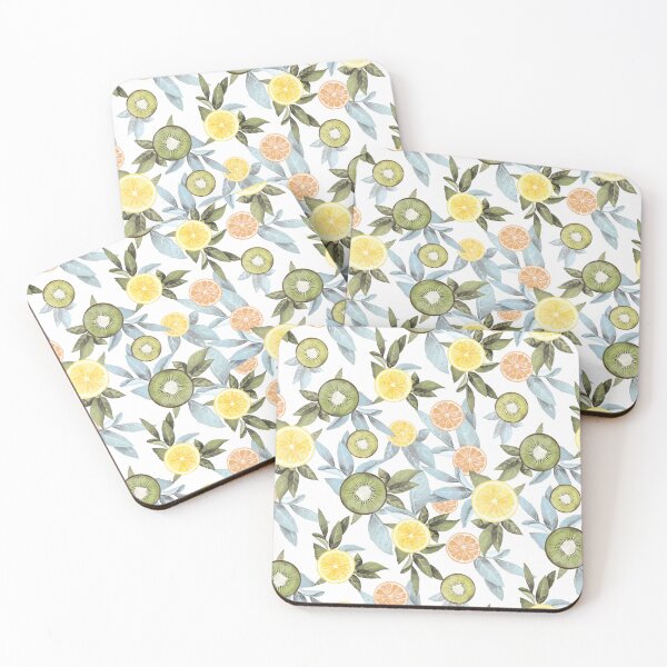 Item preview, kiwi, leaves, tropical, summer print, swimwear pattern, watercolors designed and sold by mintdiamond21.