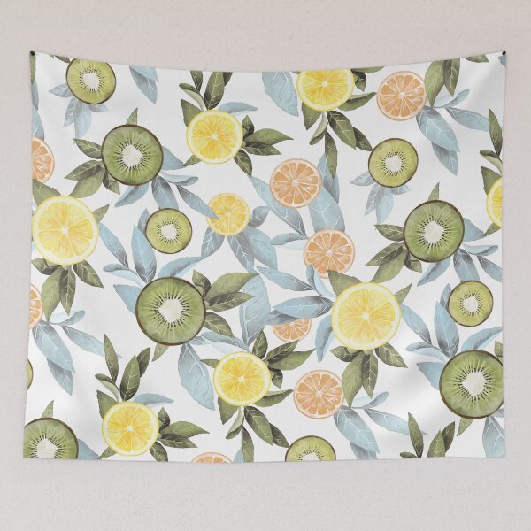 Item preview, kiwi, leaves, tropical, summer print, swimwear pattern, watercolors designed and sold by mintdiamond21.