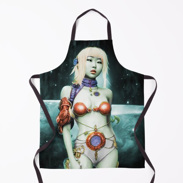 Item preview, Alien Japanese Cosplay Space Girl with Steampunk Jewellery and Blonde Hair designed and sold by KALEIDOSCOPE UK.