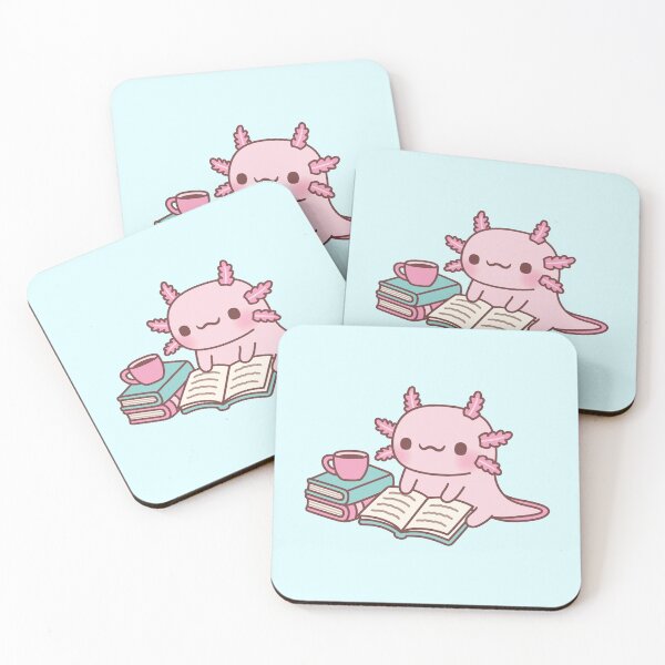 Item preview, Cute Axolotl Reading A Book With A Cup Of Coffee designed and sold by rustydoodle.