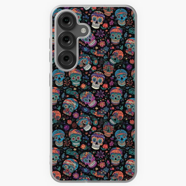 Item preview, mexican skulls pattern, Día de Muertos, santa muerte designed and sold by Black roses art.