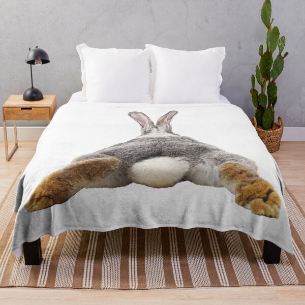 Cute Bunny Rabbit Tail Butt Image Picture  Throw Blanket