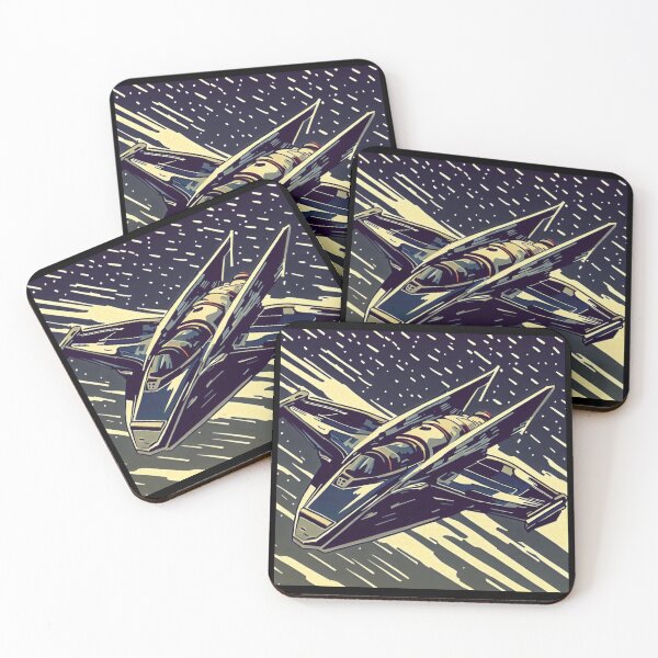 Item preview, SF - Anime Starfighter Woodcut 4 designed and sold by CrankyOldDude.