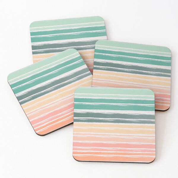 Item preview, Lake Life Abstract Sunset on the Water Hand Drawn Brush Strokes Coastal Beach Stripes designed and sold by RegalitosParaTi.