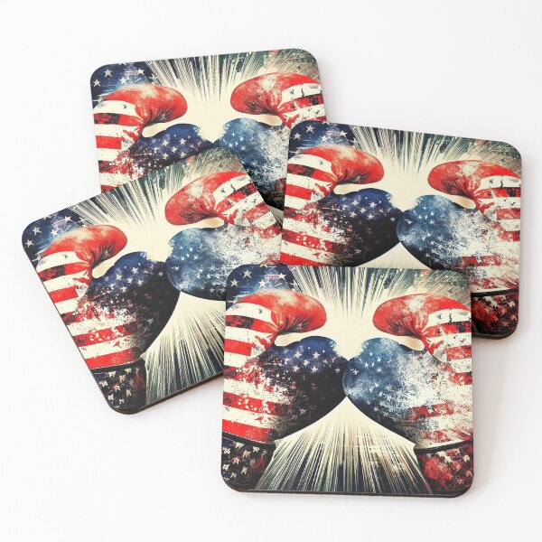 Item preview, American flag boxing gloves designed and sold by KICIART.