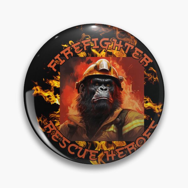 Item preview, firefighter gorilla designed and sold by Viking60North.