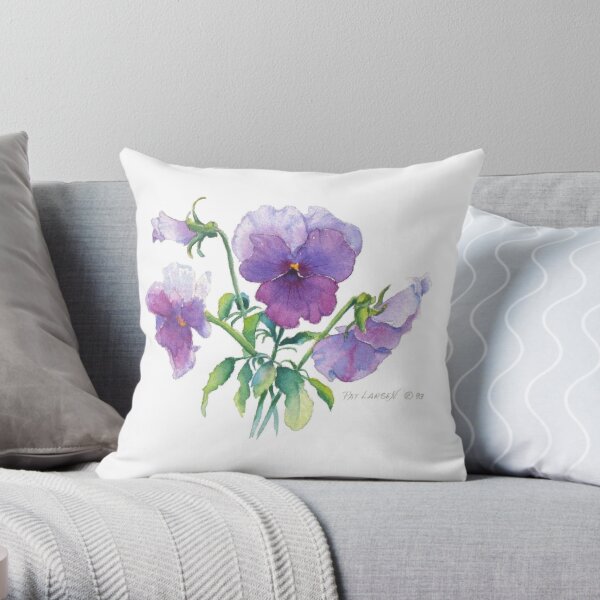 Lavender Pansy Throw Pillow