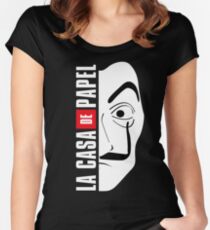 LA CASA DE PAPEL MASK Women's Fitted Scoop T-Shirt