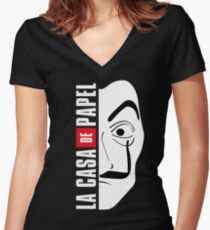 Camiseta entallada de cuello en V MÁSCARA DE LA CASA DE PAPEL